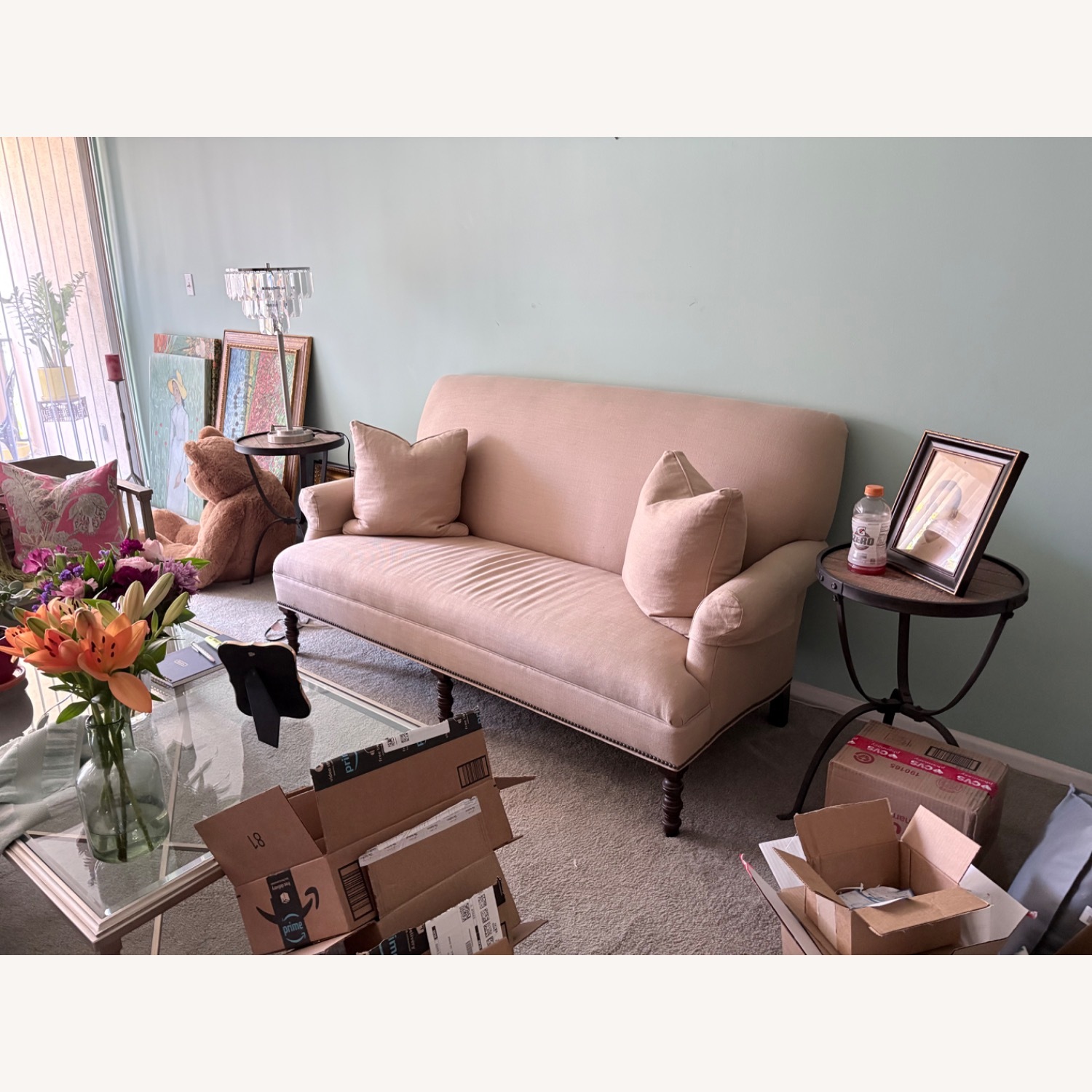 Calico Corners Natural Linen 3+ Seater Sofa - image-4