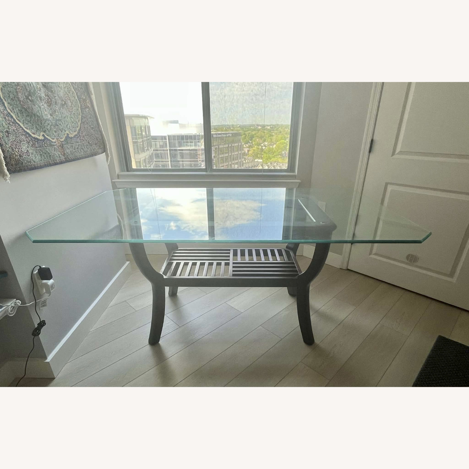 Dark Brown Glass Dining Table - image-3