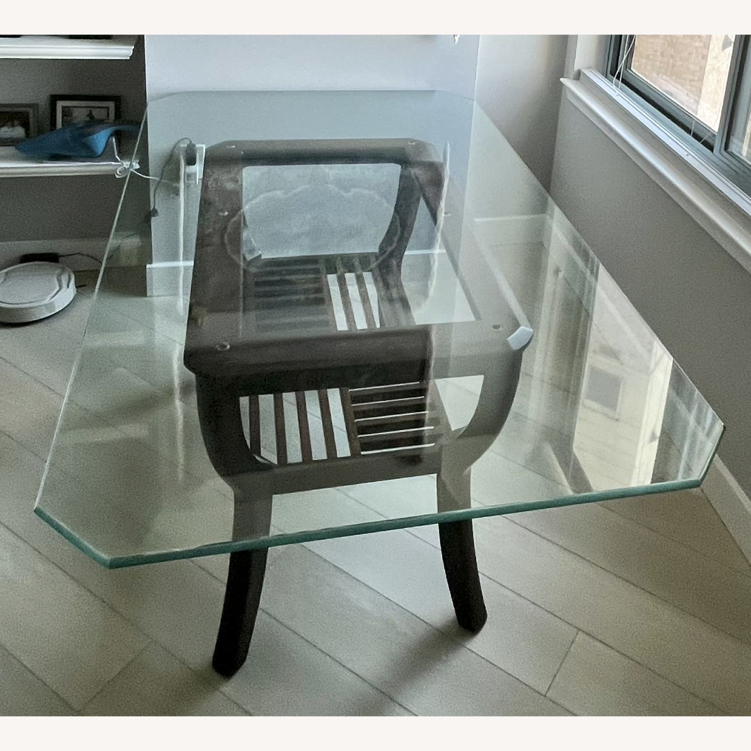 Dark Brown Glass Dining Table - image-2