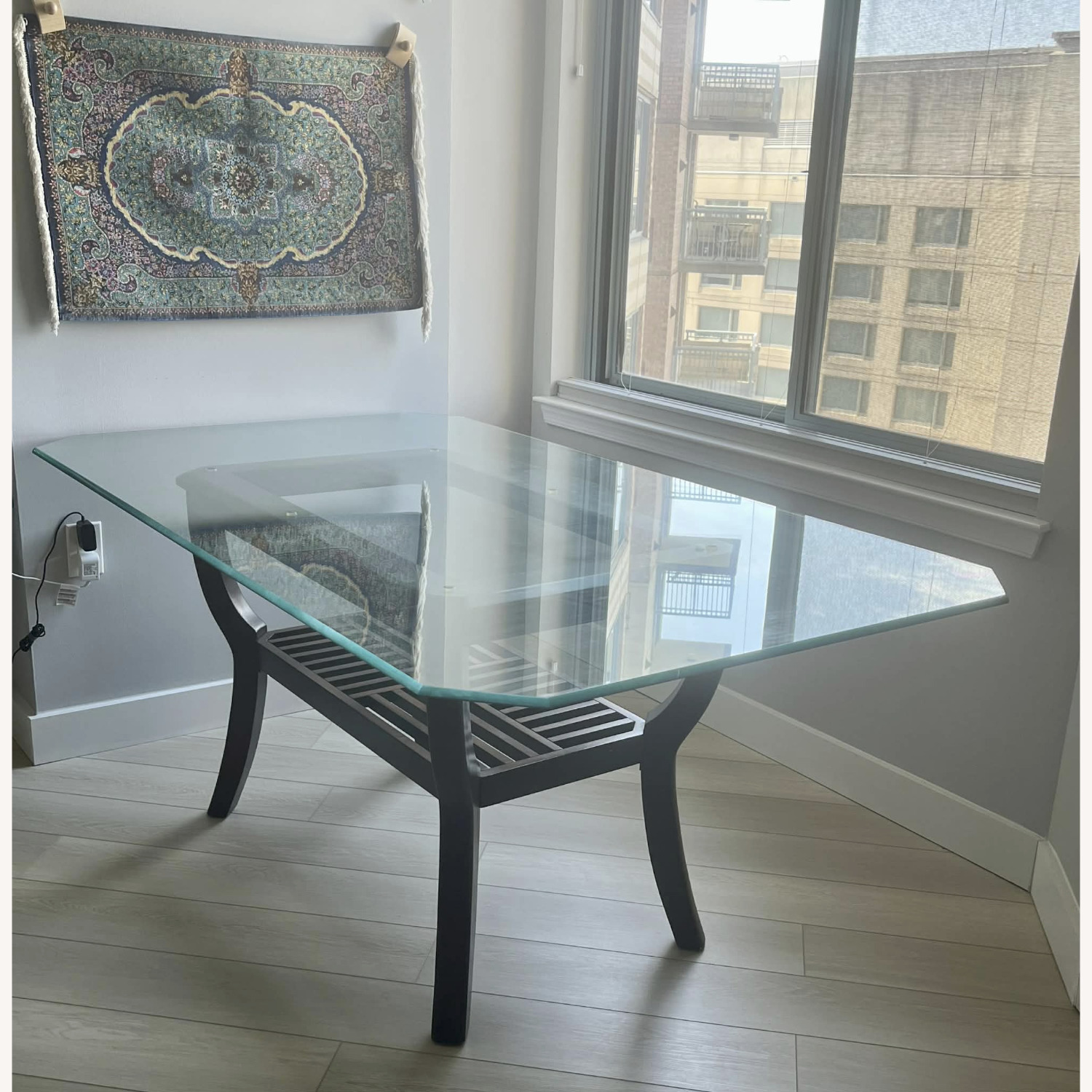 Dark Brown Glass Dining Table - image-1