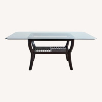 Dark Brown Glass Dining Table