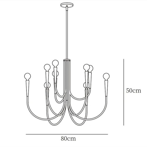 Used West Elm Swoop Arm Chandelier, Large, Brass for sale on AptDeco