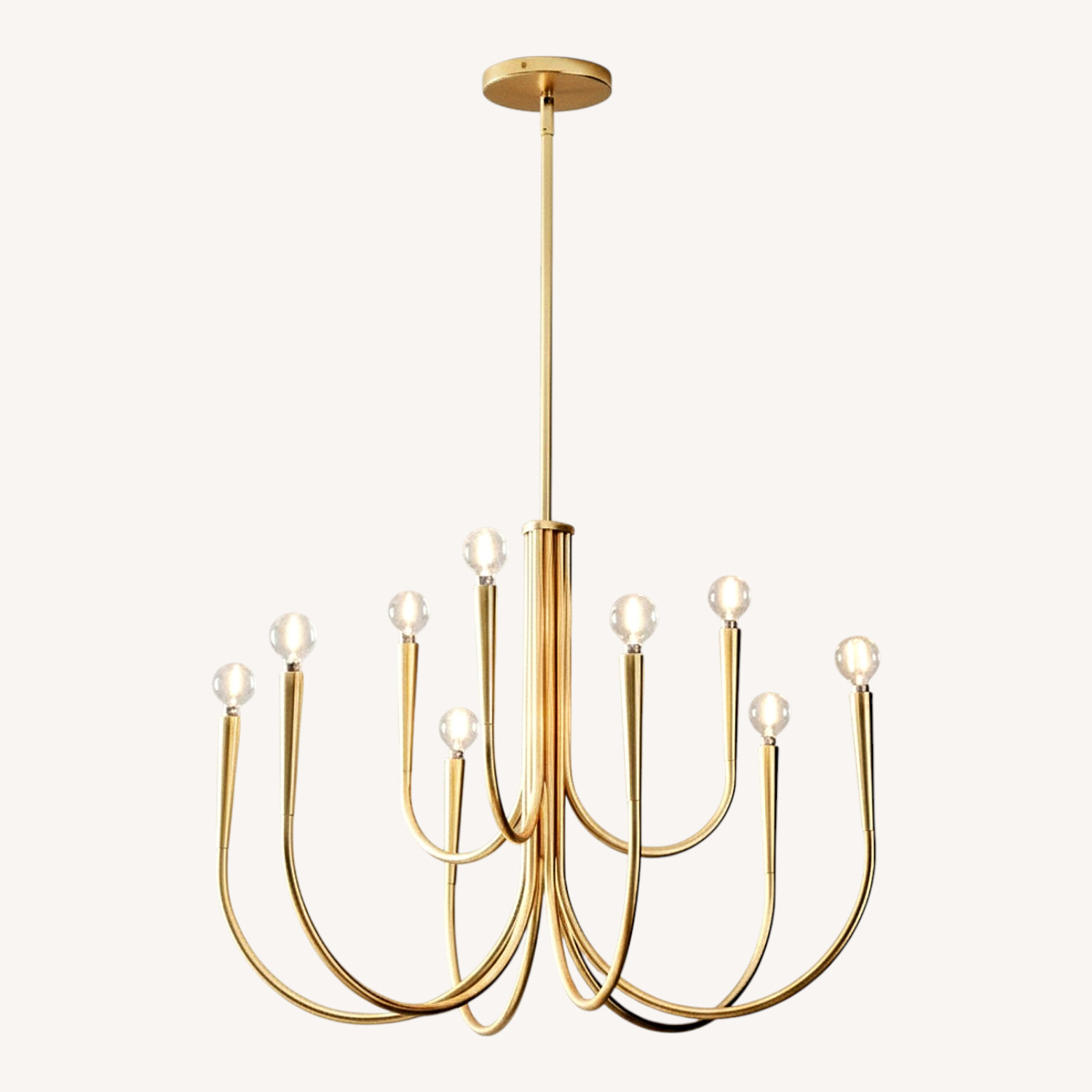 West Elm Swoop Arm Chandelier, Large, Brass - image-0