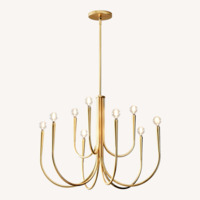 West Elm Swoop Arm Chandelier, Large, Brass