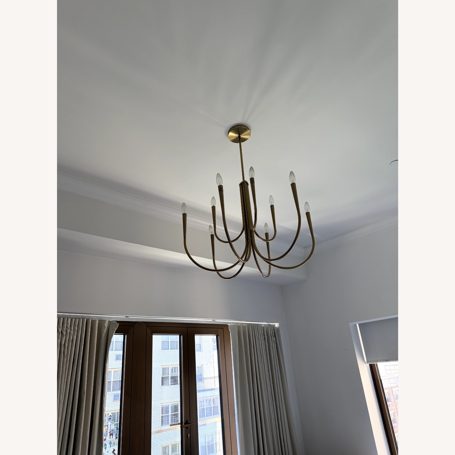 West Elm Swoop Arm Chandelier, Large, Brass - image-5