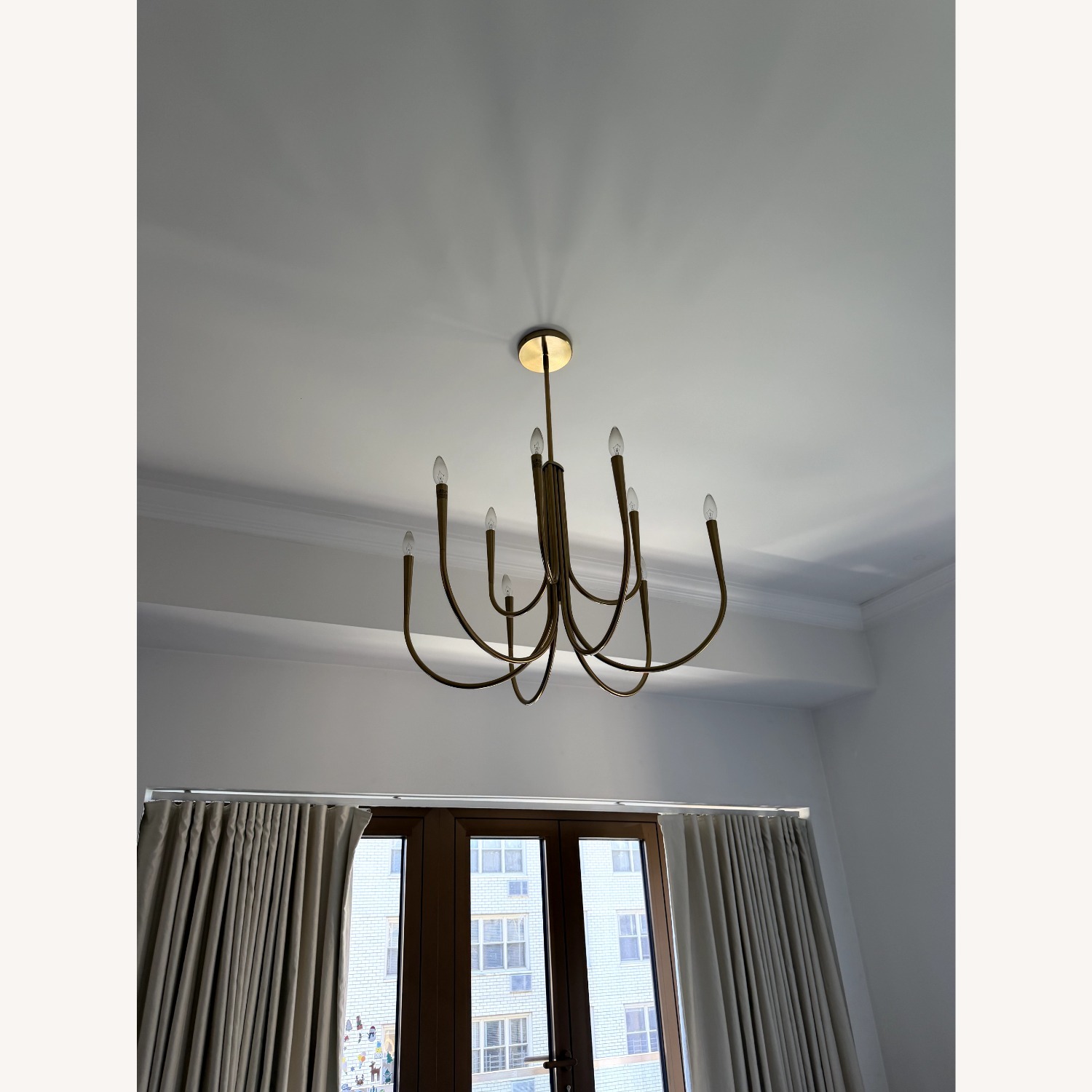West Elm Swoop Arm Chandelier, Large, Brass - image-3