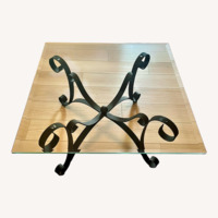 Wrought Iron and Glass Coffee Table