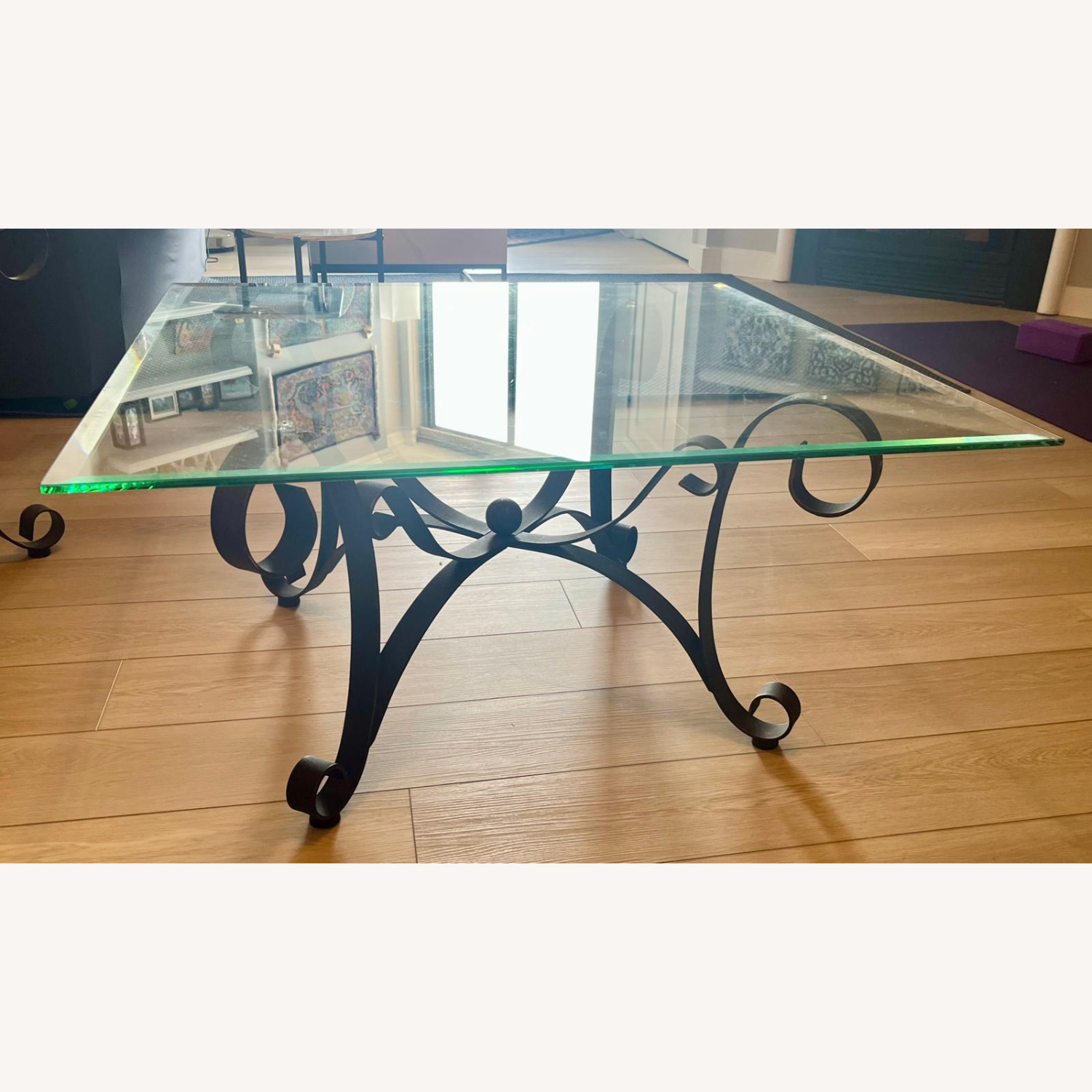 Wrought Iron and Glass Coffee Table - image-2