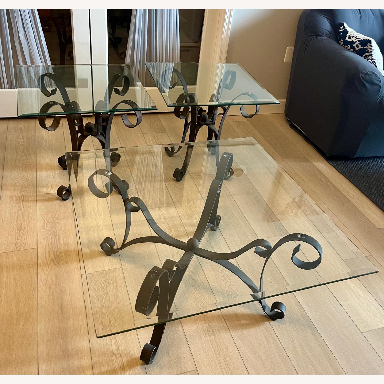 Wrought Iron and Glass Coffee Table - image-3