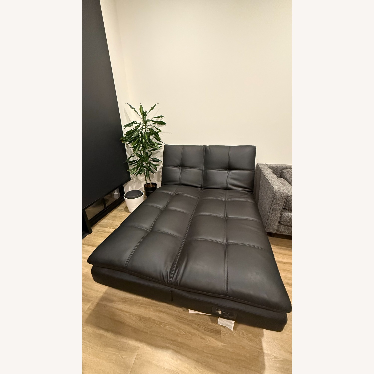 Serta Black Faux Leather Futon - image-3