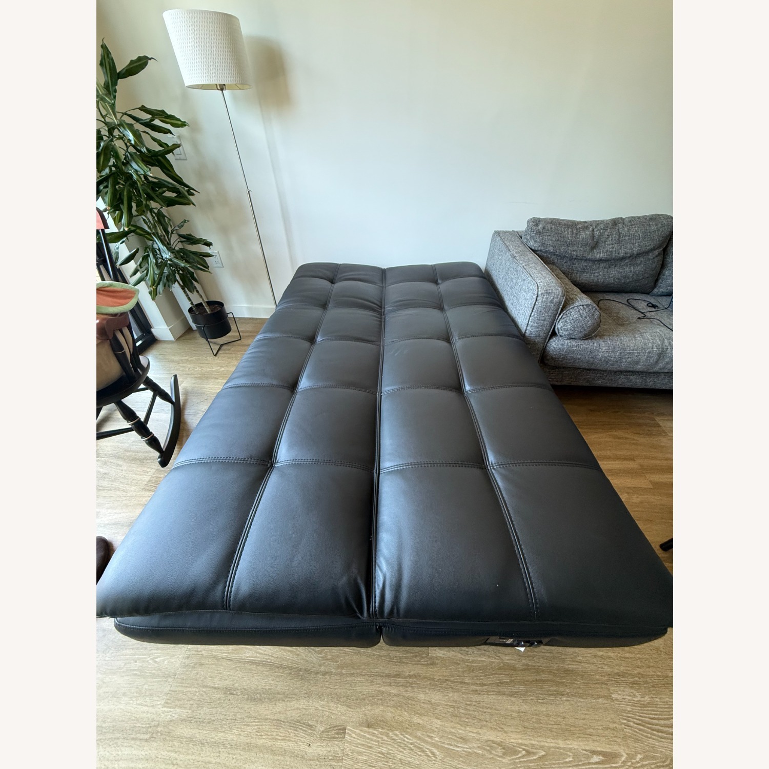 Serta Black Faux Leather Futon - image-2