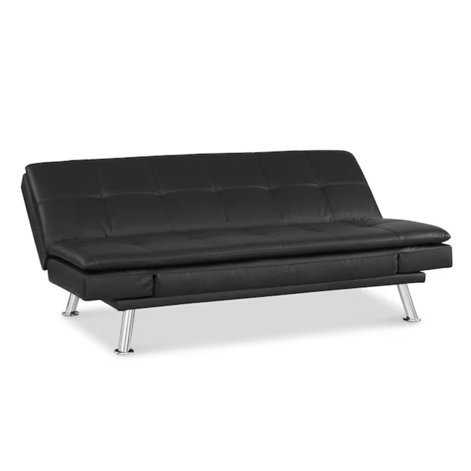 Serta Black Faux Leather Futon - image-4