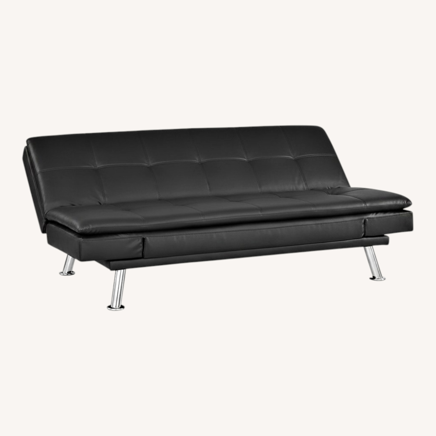 Serta Black Faux Leather Futon - image-0