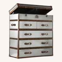 Timothy Oulton Dark Brown Leather Dresser
