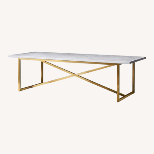 Used Restoration Hardware Torano White Marble Dining Table for sale on AptDeco