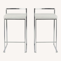 Bed Bath & Beyond White Leather Dining Chairs