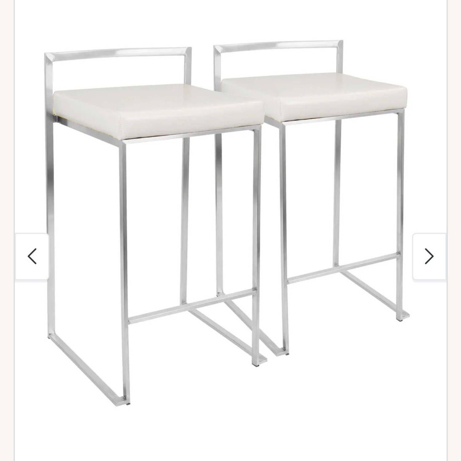 Bed Bath & Beyond White Leather Dining Chairs - image-1