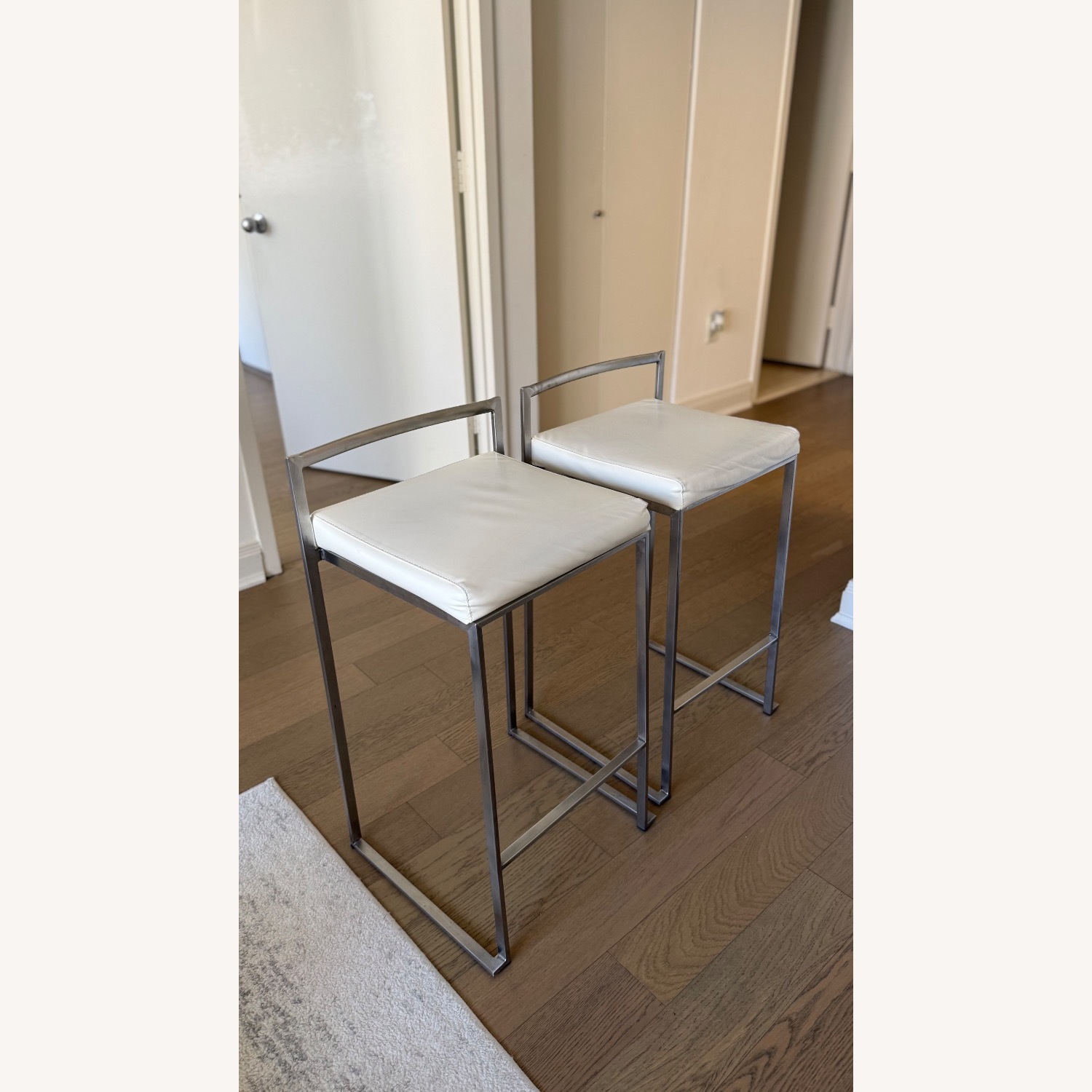 Bed Bath & Beyond White Leather Dining Chairs - image-4