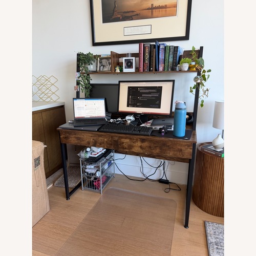 Used Dark Brown Wood Desk for sale on AptDeco