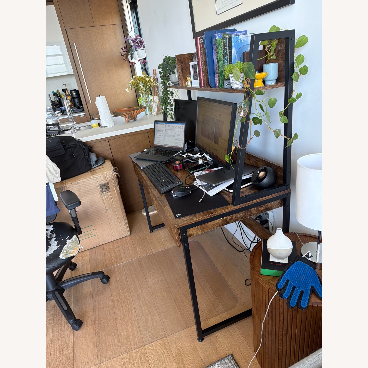 Dark Brown Wood Desk - image-2