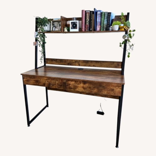 Used Dark Brown Wood Desk for sale on AptDeco