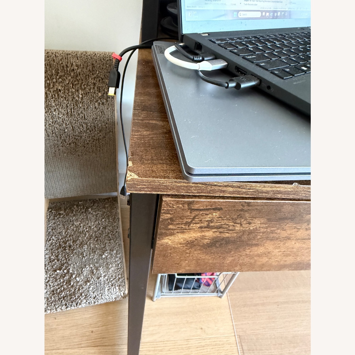 Dark Brown Wood Desk - image-4
