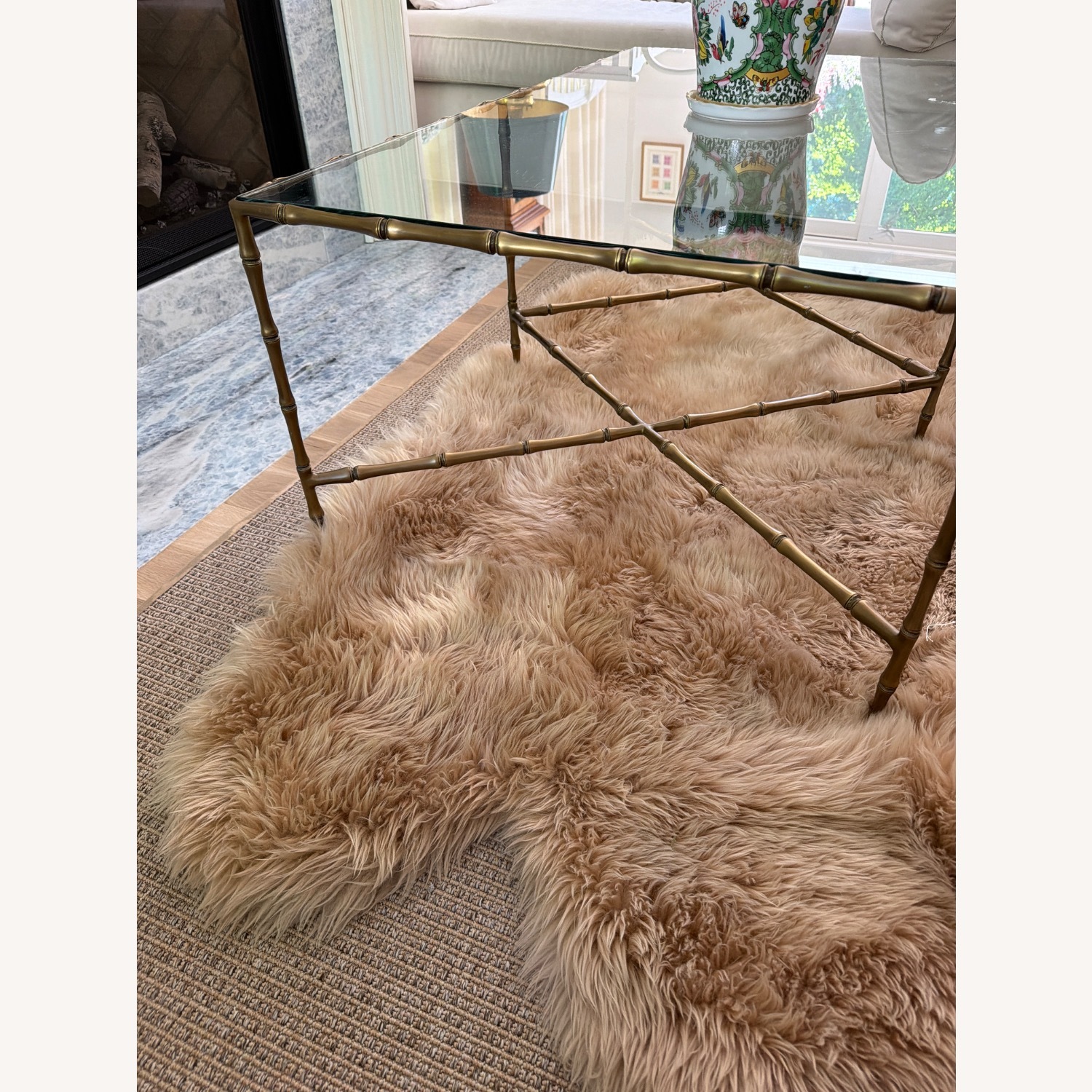 Dark Brown Brass Coffee Table - image-4