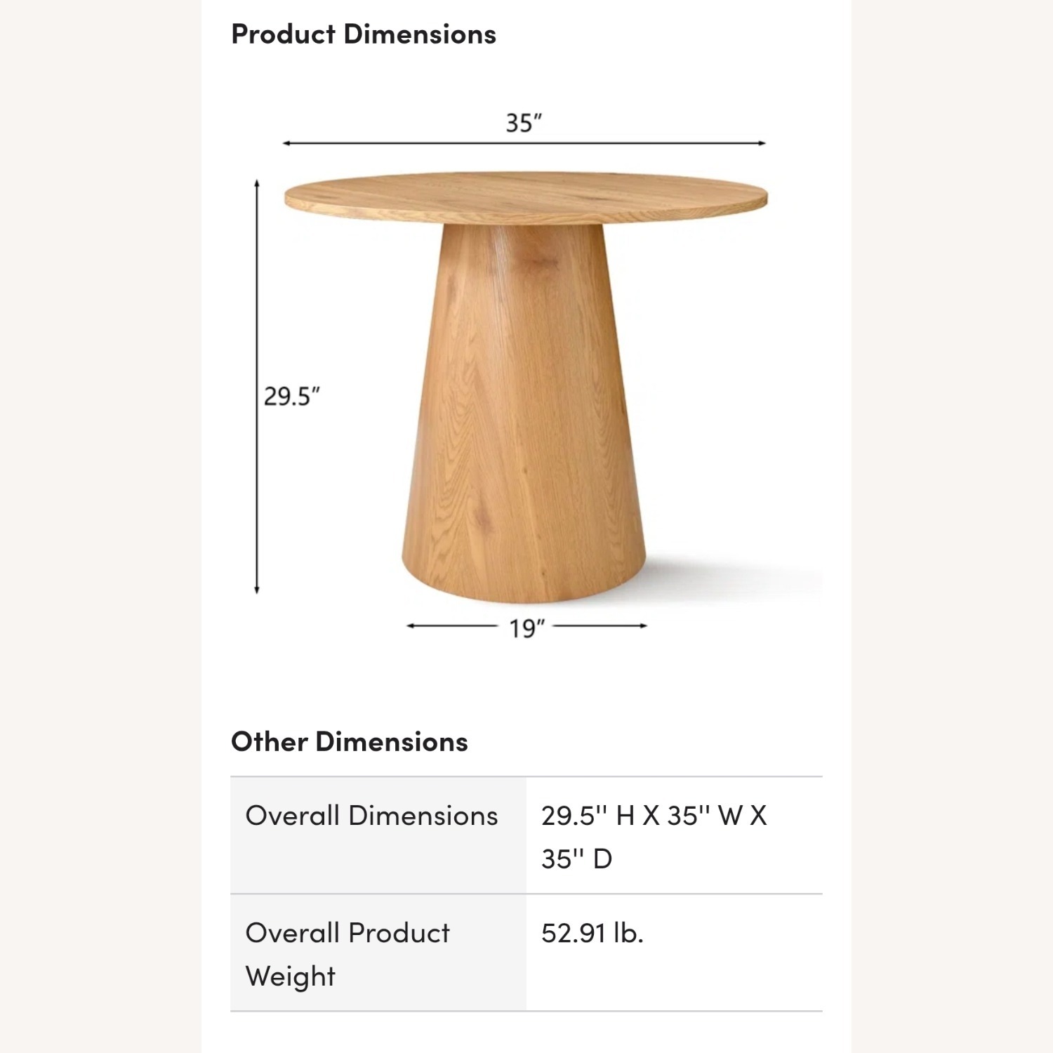 Modern Round Oak Pedestal Dining Table - image-4