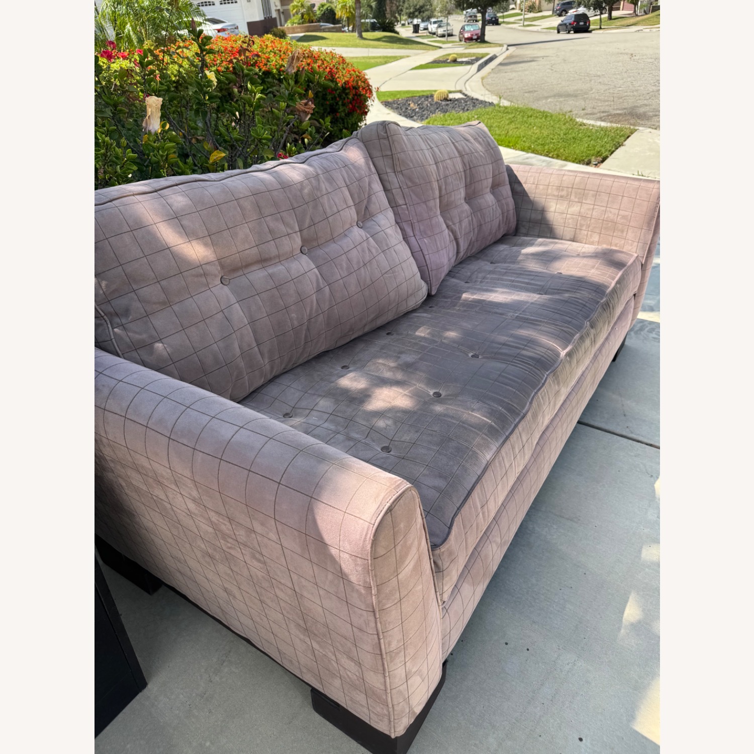 Vintage/Antique Finds Light Brown Fabric Loveseat - image-2