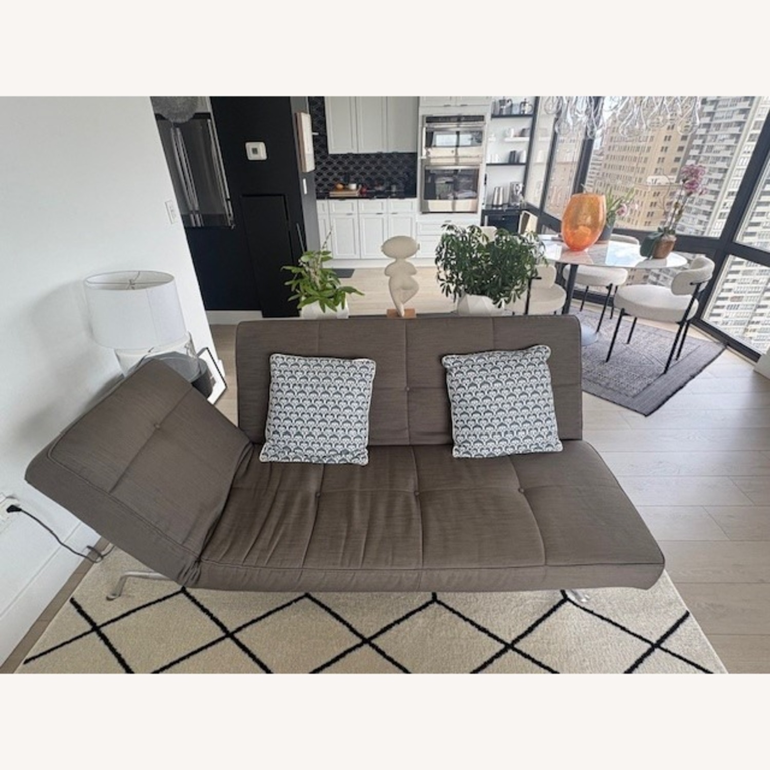 Ligne Roset Smala Dark Gray Fabric 2 Seater Sofa - image-1