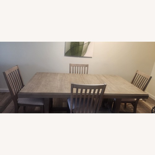 Used Coleman Furniture Light Gray Wood Dining Table for sale on AptDeco