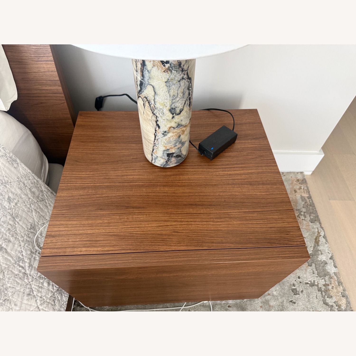 Lazzoni Stone Dark Brown Wood Nightstands - image-2