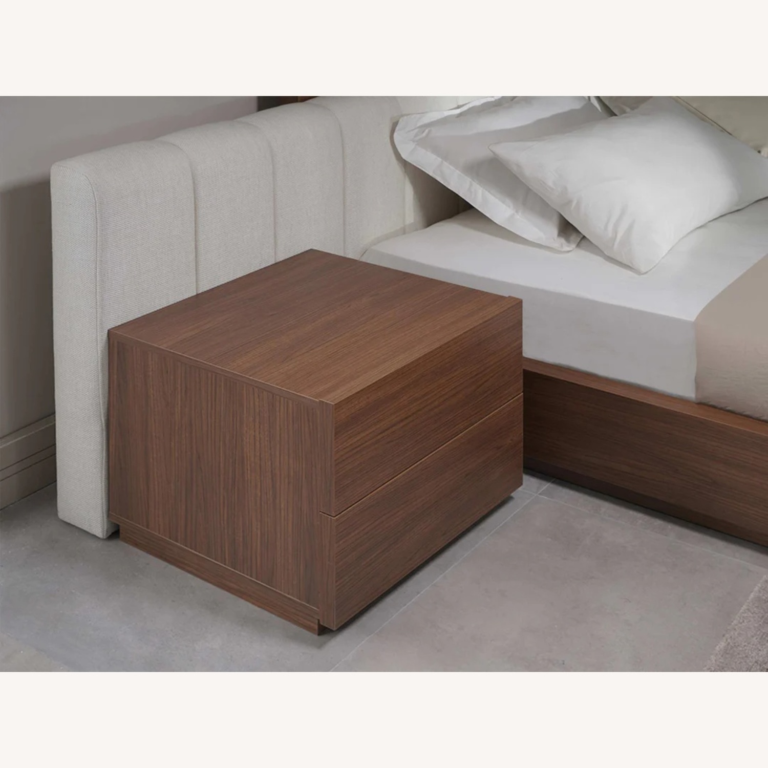 Lazzoni Stone Dark Brown Wood Nightstands - image-4