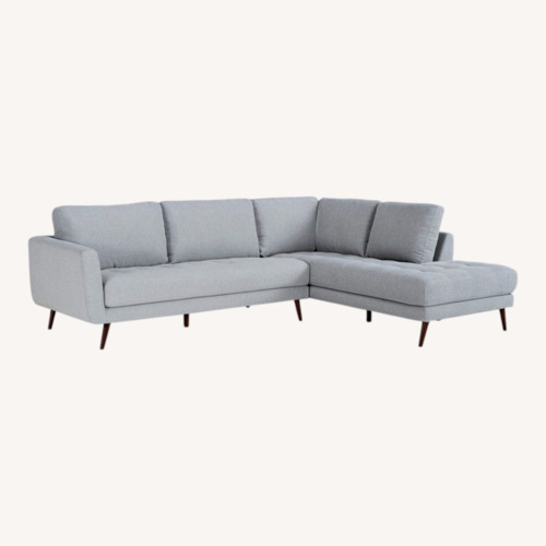 Used Living Spaces Ginger Light Gray Fabric 2 Piece Sectional for sale on AptDeco