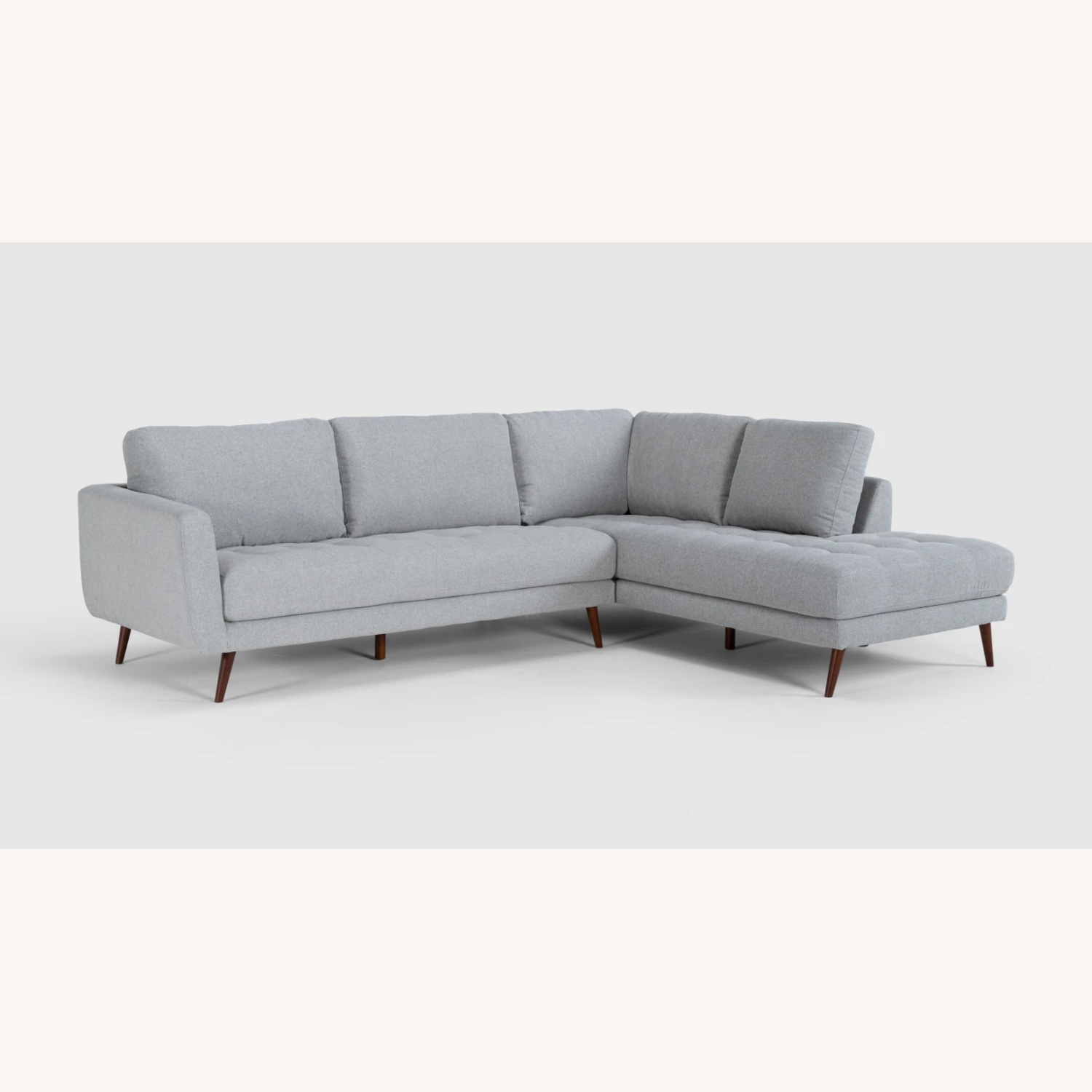 Living Spaces Ginger Light Gray Fabric 2 Piece Sectional - image-5