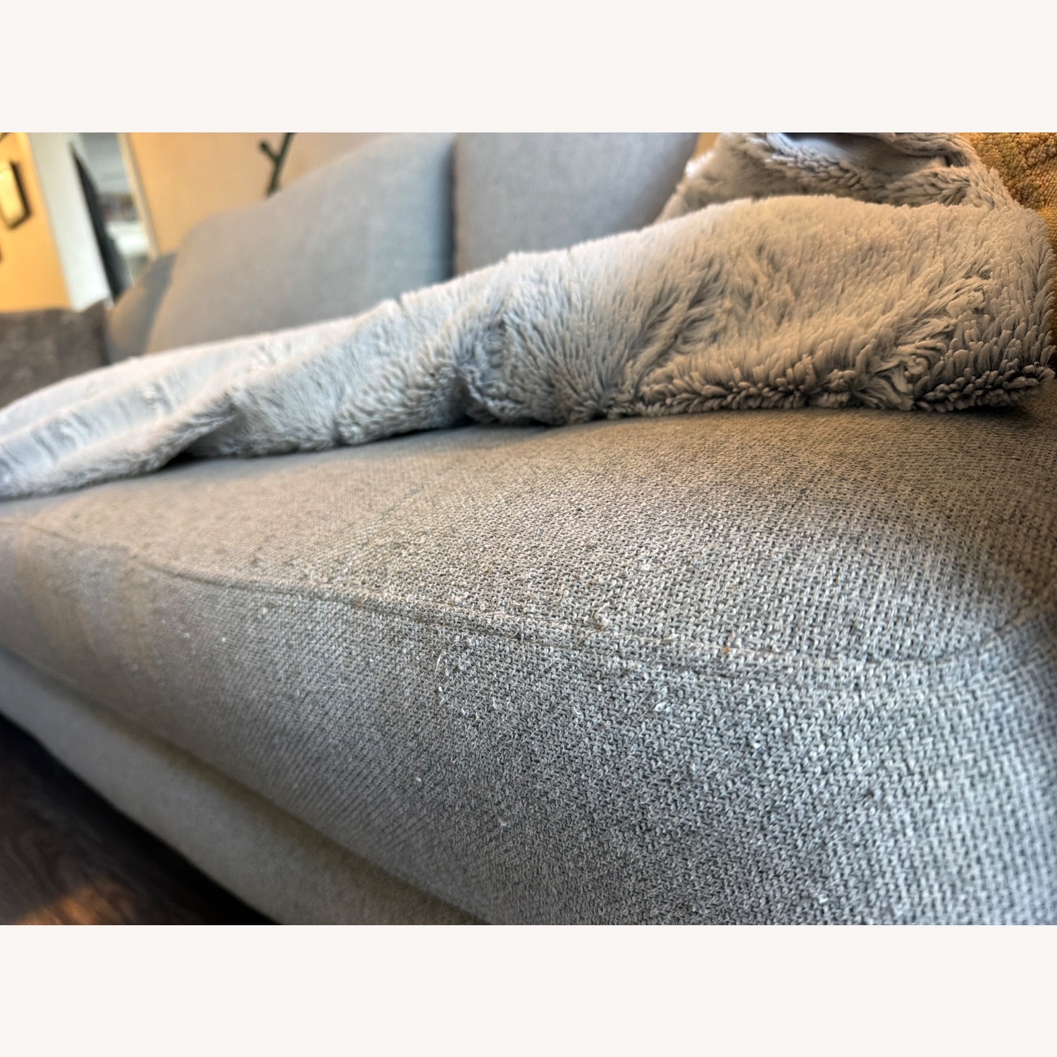 Living Spaces Ginger Light Gray Fabric 2 Piece Sectional - image-4
