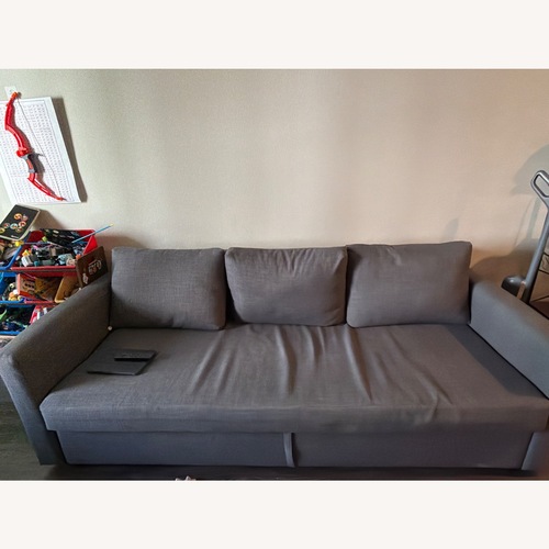 Used IKEA Friheten Dark Gray Wood Sleeper Sofa for sale on AptDeco