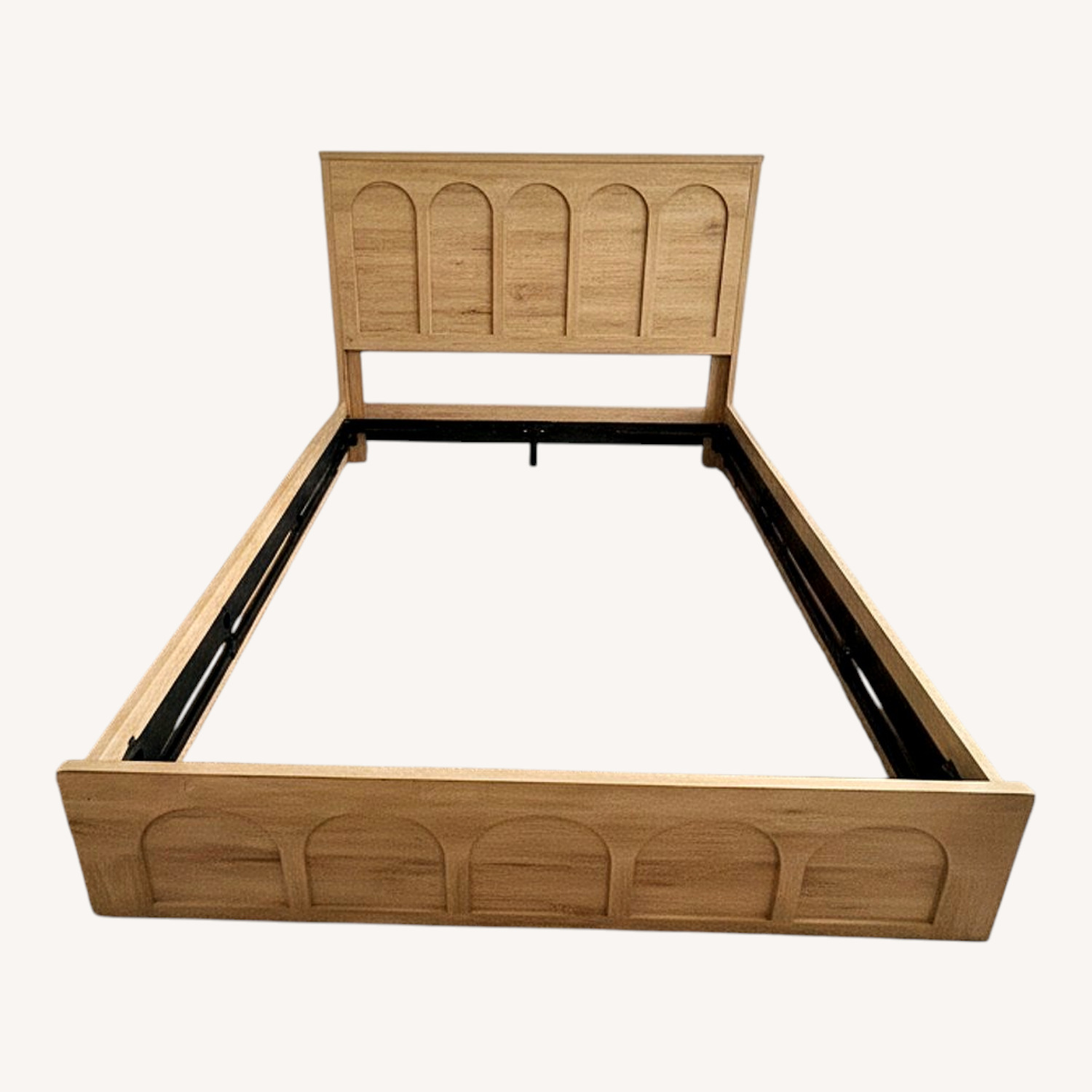 Wood Queen Bed Frame with Under Bed Storage - image-0