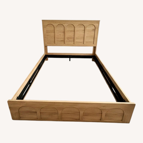 Used Wood Queen Bed Frame with Under Bed Storage for sale on AptDeco