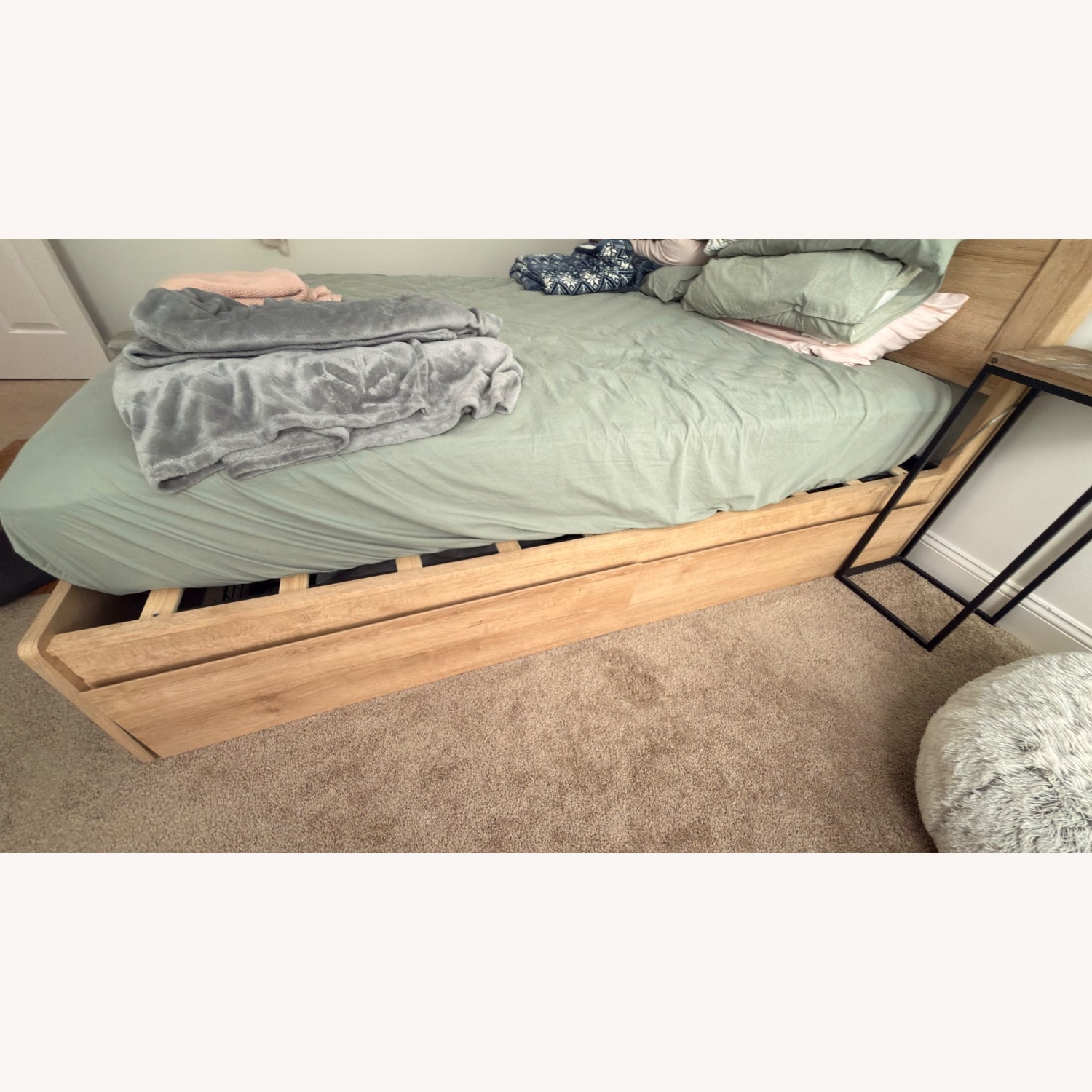 Wood Queen Bed Frame with Under Bed Storage - image-4