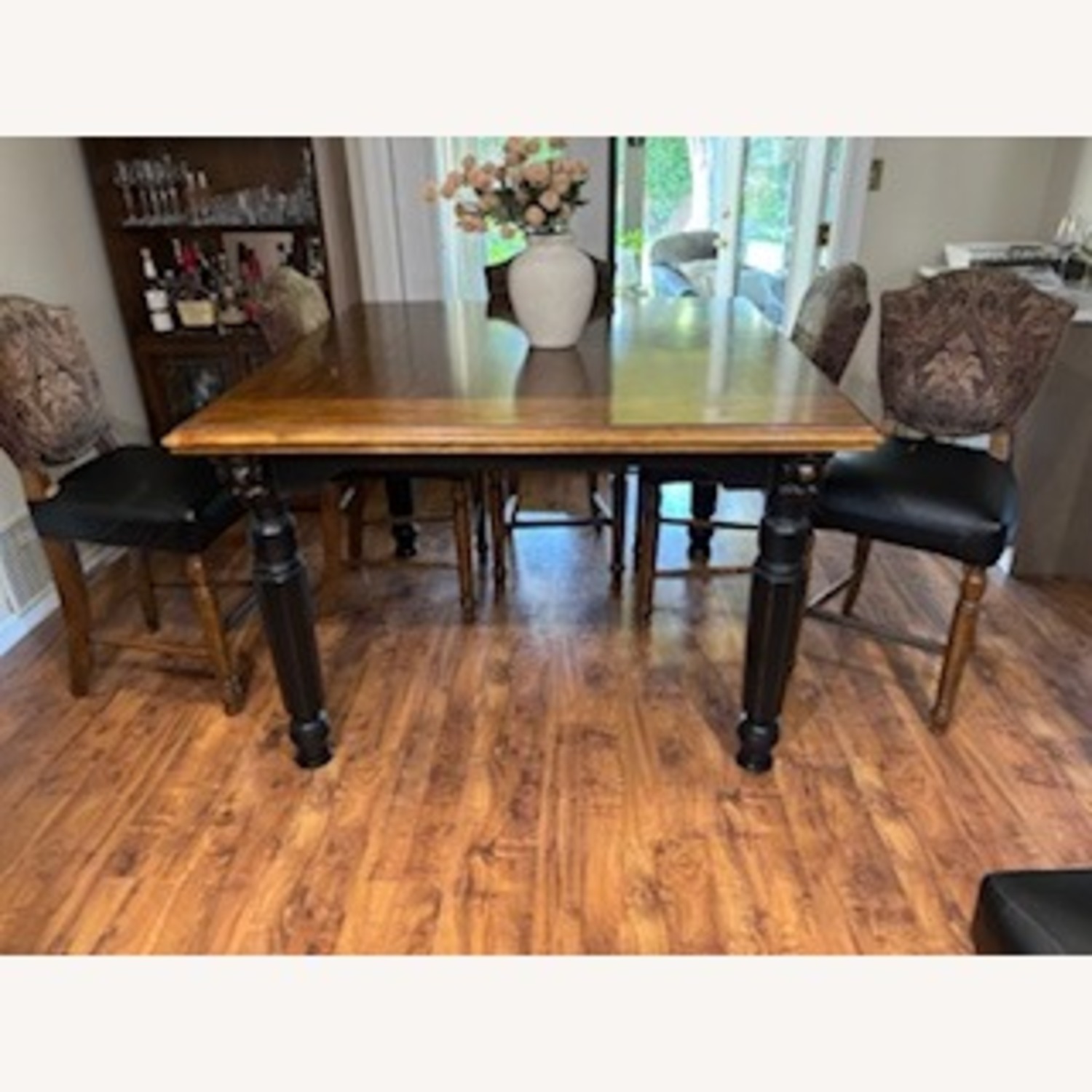 Ashley Furniture Dark Brown Fabric Dining Table - image-2