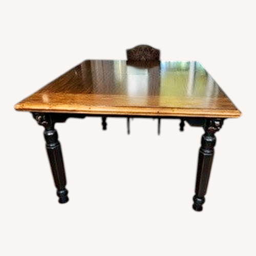 Used Ashley Furniture Dark Brown Fabric Dining Table for sale on AptDeco