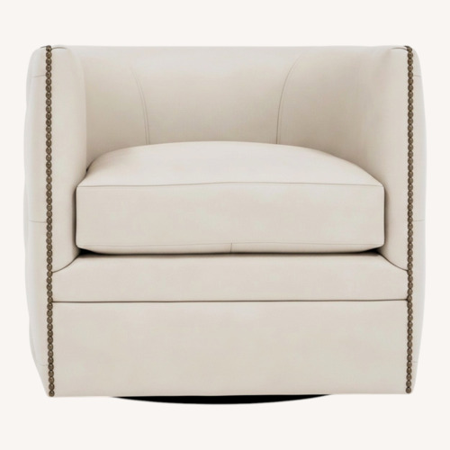 Used Bernhardt Palazzo Light Gray Leather Accent Chairs for sale on AptDeco