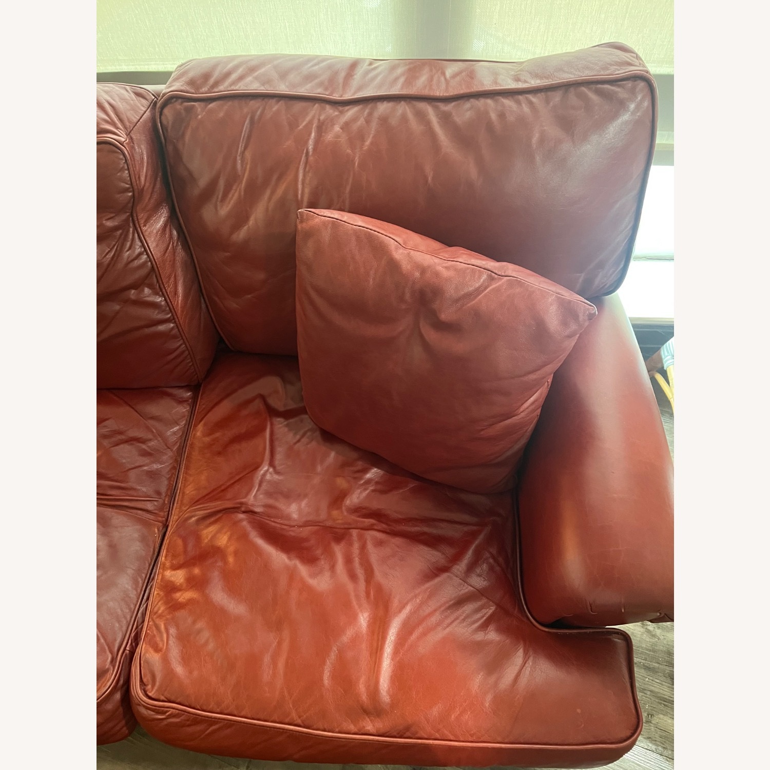 American Leather Red Leather 3+ Seater Sofa - image-3