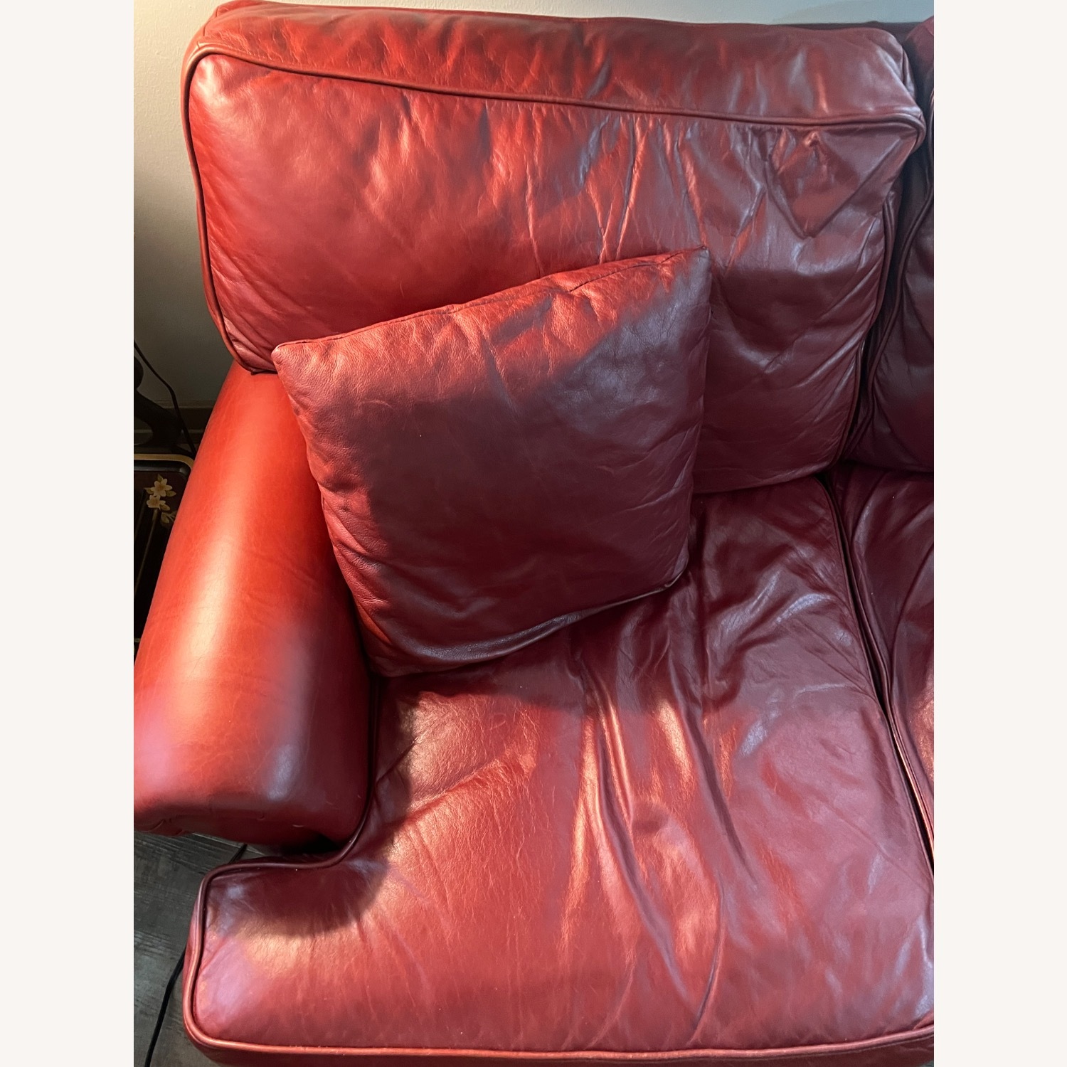 American Leather Red Leather 3+ Seater Sofa - image-5