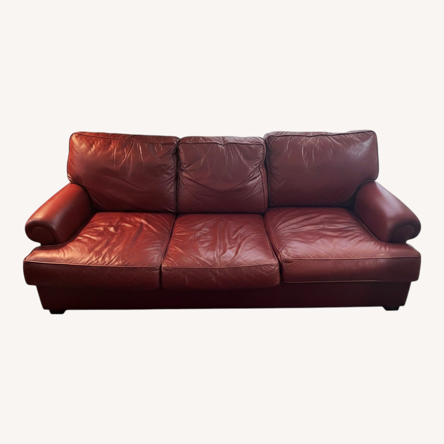 American Leather Red Leather 3+ Seater Sofa - image-0