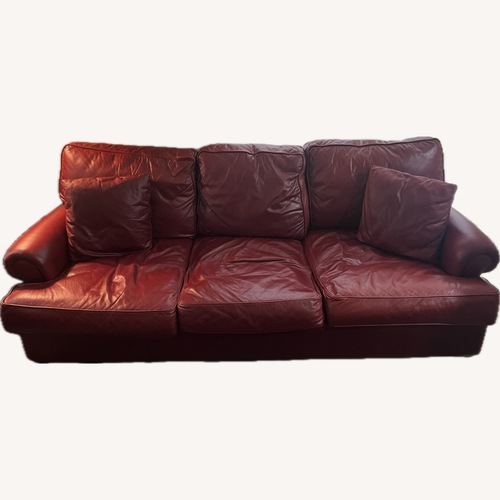 Used American Leather Red Leather 3+ Seater Sofa for sale on AptDeco