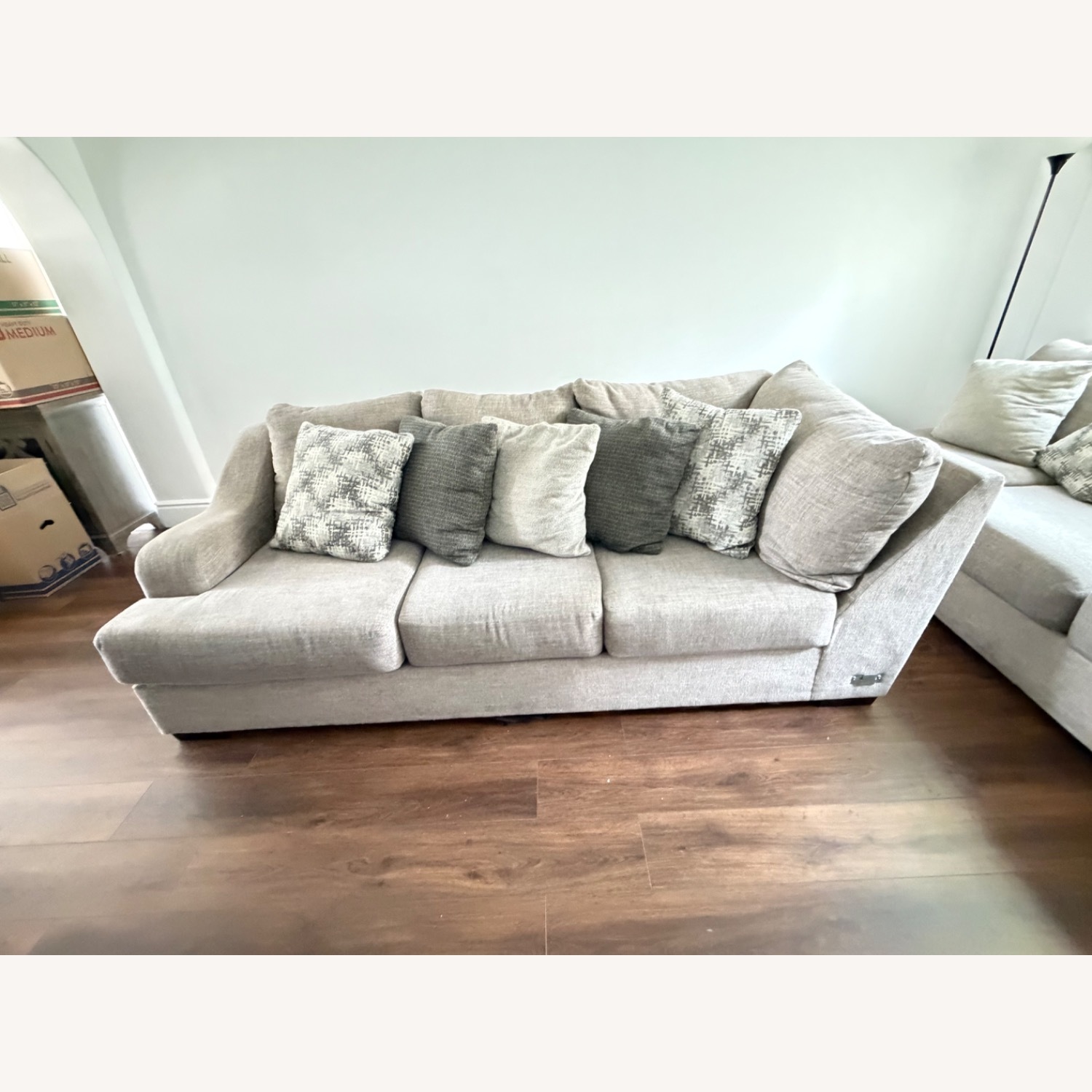 Light Gray Fabric 2 Piece Sectional - image-2