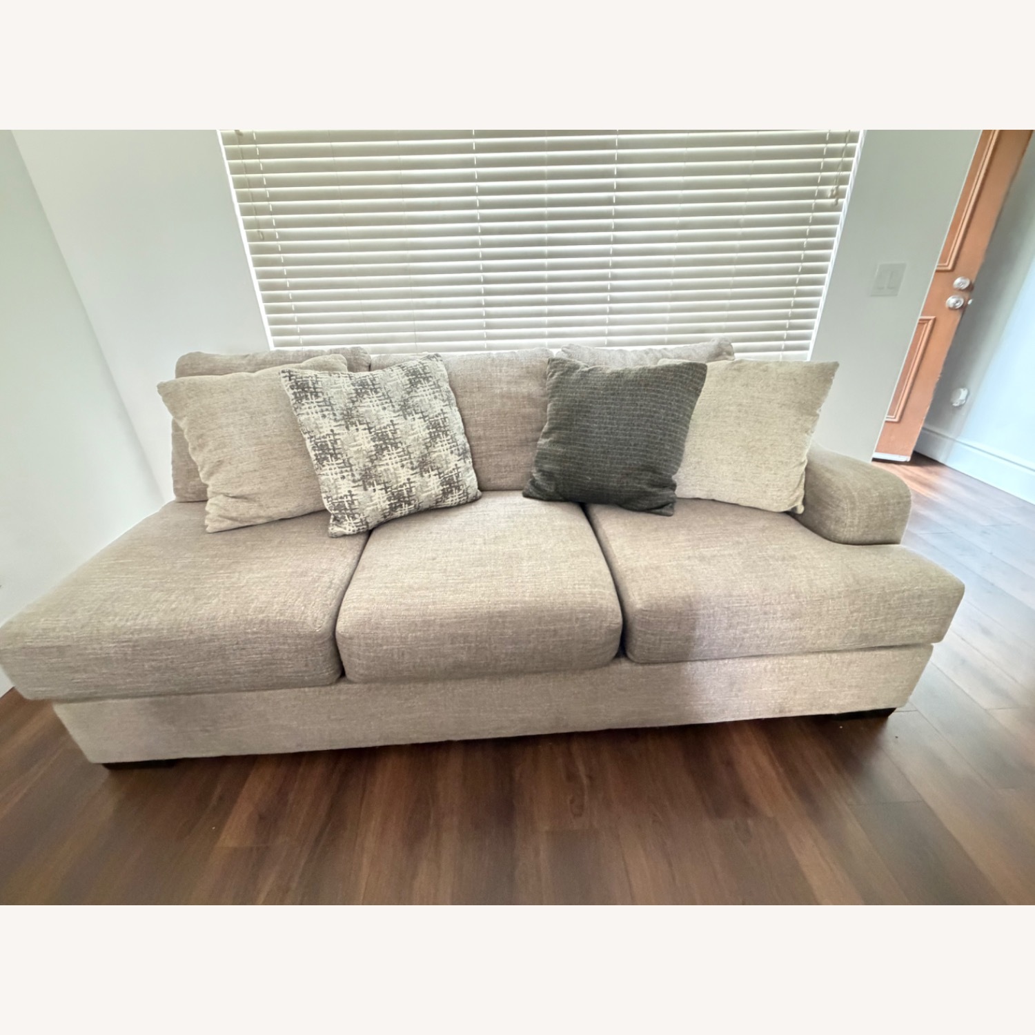 Light Gray Fabric 2 Piece Sectional - image-1