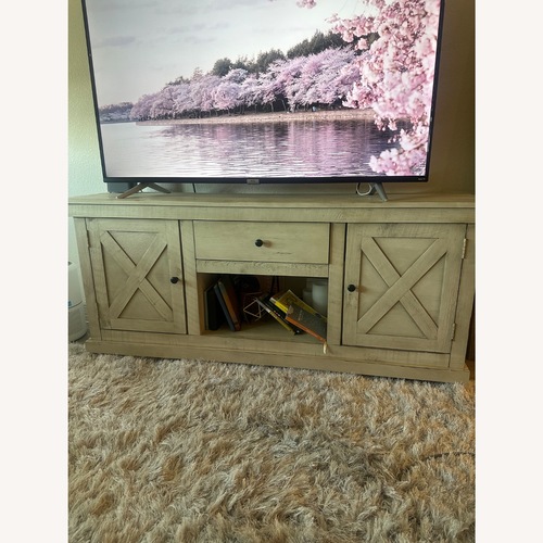 Used Hillsdale Furniture Natural Wood Media Storage for sale on AptDeco